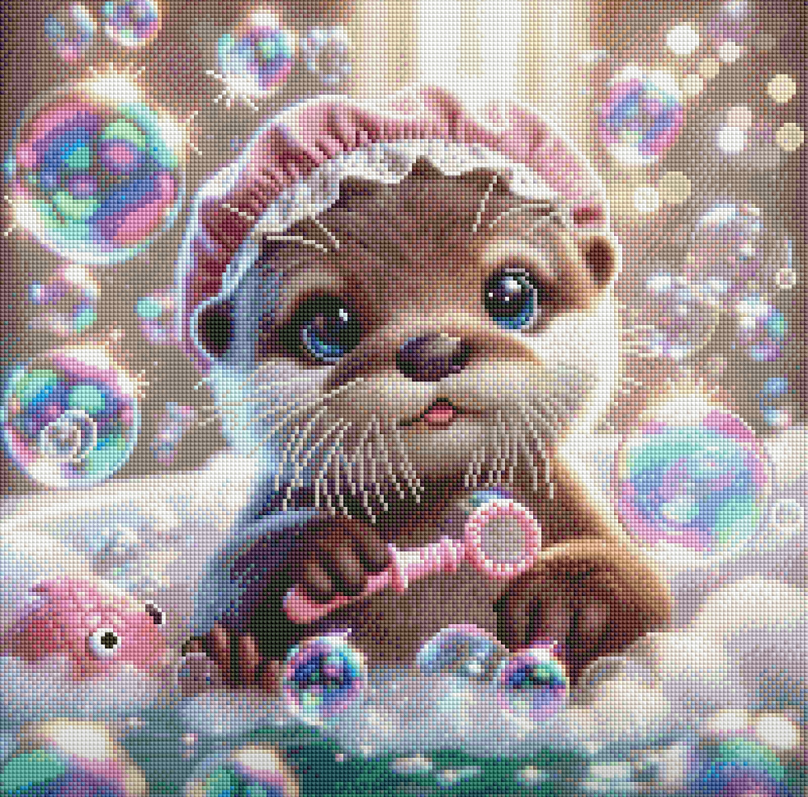 Diamond Painting Bild Badespaß "Otter Moppi" von AI-Artist Lexxy.ai 50x50cm (inkl. Feenstaub) TSS-509 VK1