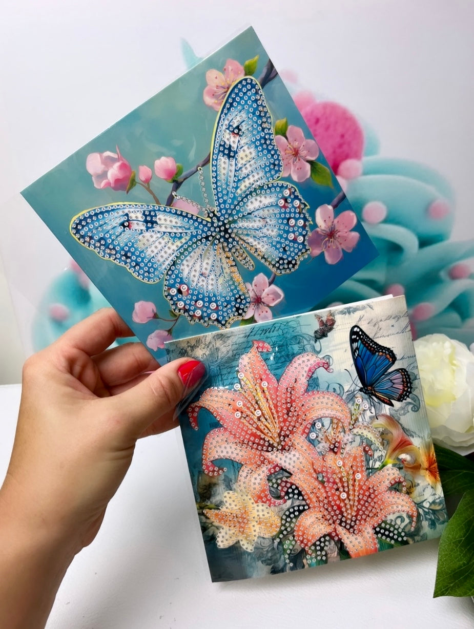 Diamond Painting - Vintage-Grußkarten - 12er Set (K24)