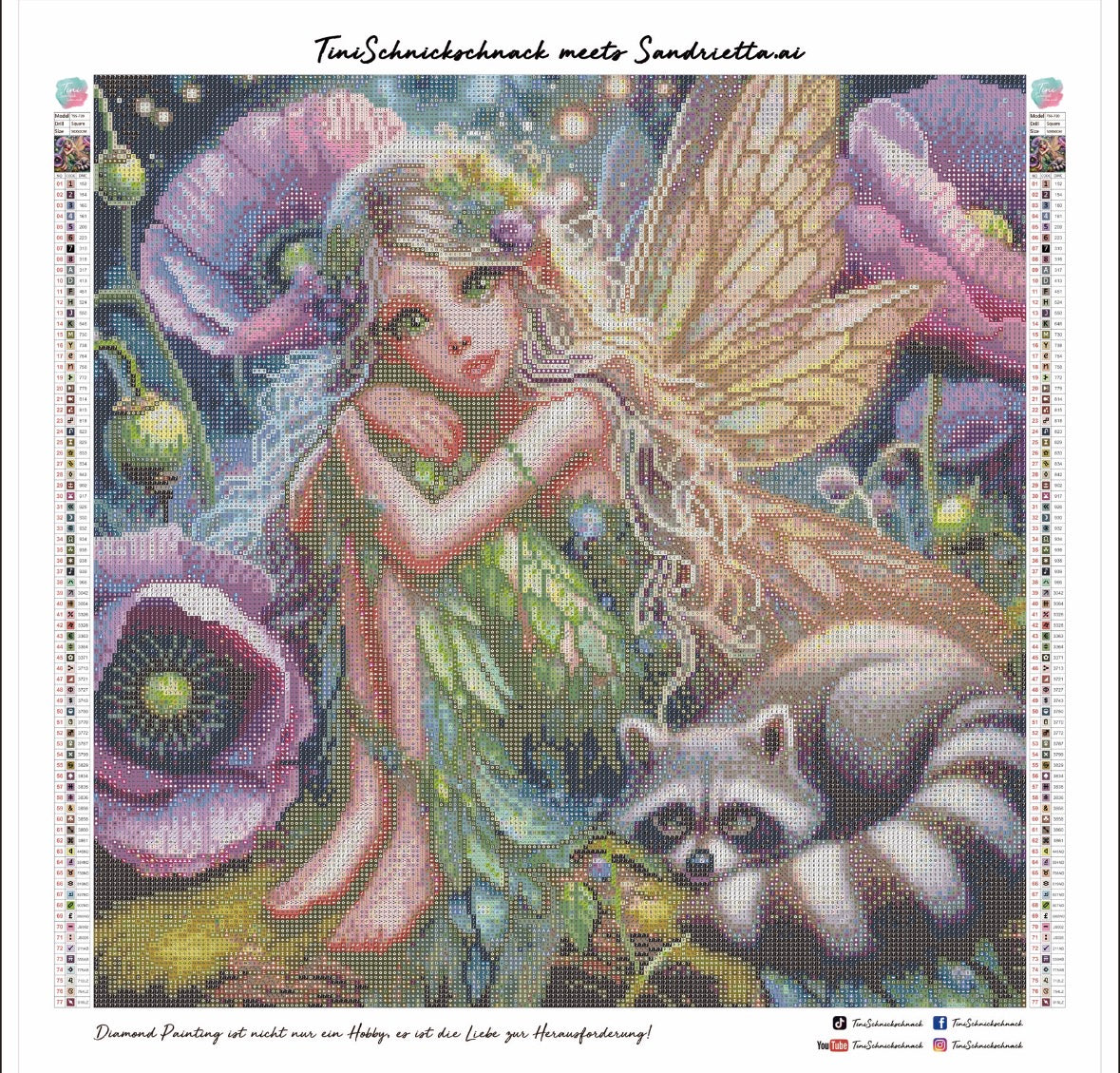 Diamond Painting "Aurelia - Kind des Waldes" von AI-Artist Sandrietta_ai (inkl. Feenstaub) 50x50cm TSS-720
