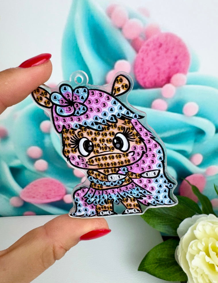 Diamond Painting Schlüsselanhänger "Sommer-Schnubbis" 8 Stück Anhänger (Set)