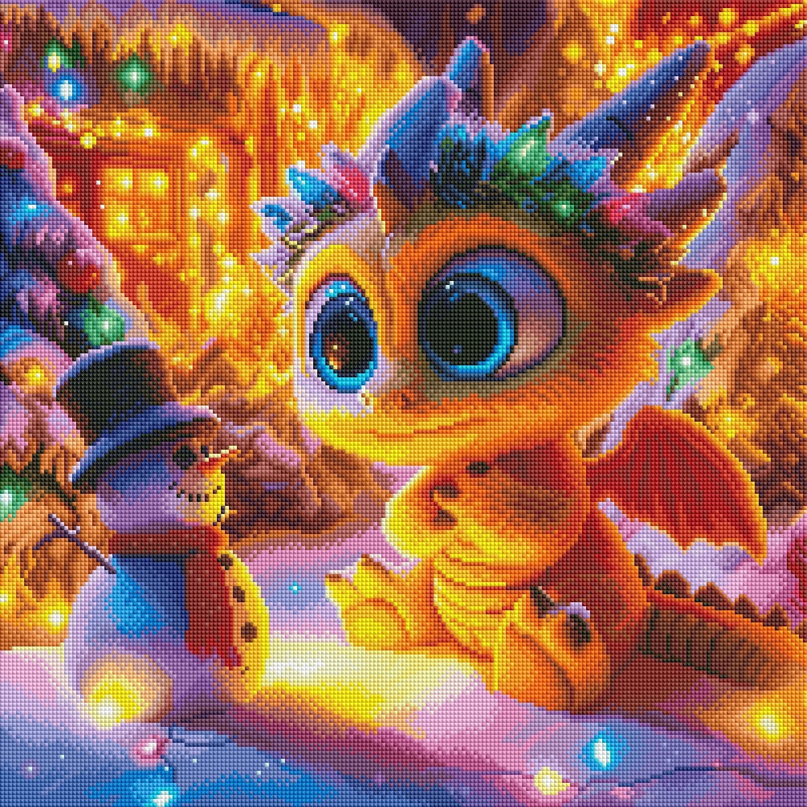 Diamond Painting Bild "Winterdrache Twinkle" von Lisa Morgan 50x50cm (inkl. Feenstaub) TSS-682