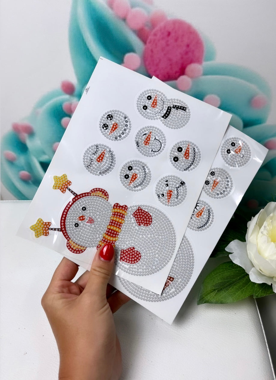 Diamond Painting Sticker Set "Schneemänner" 18 Stück (ST178)