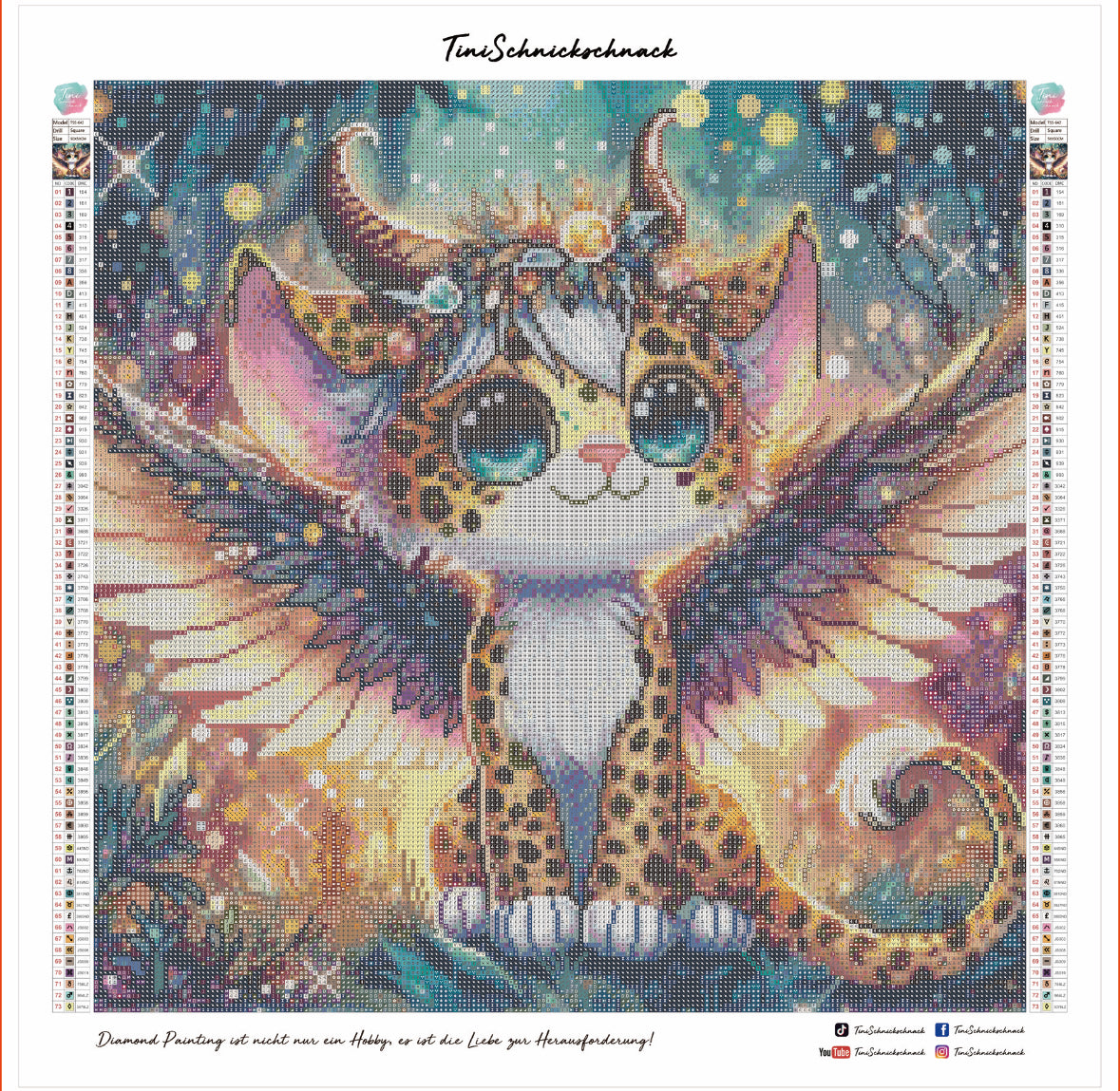 Diamond Painting Bild Leopardenmädchen "Pixi" von Lisa Morgan 50x50cm (inkl. Feenstaub) TSS-642