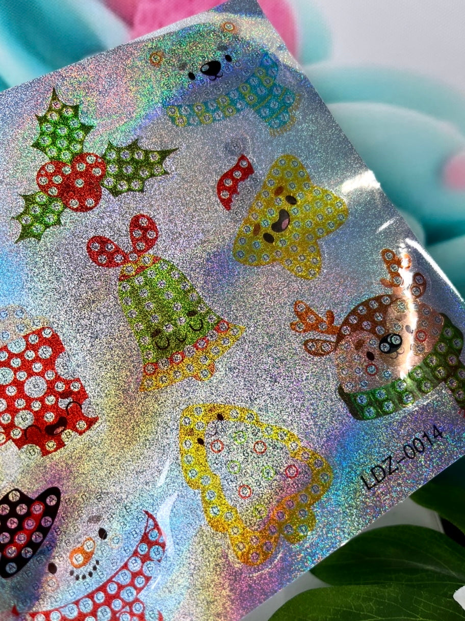 Diamond Painting Glitzer Sticker Set "Xmas-Animal" 9 Stück (ST014)