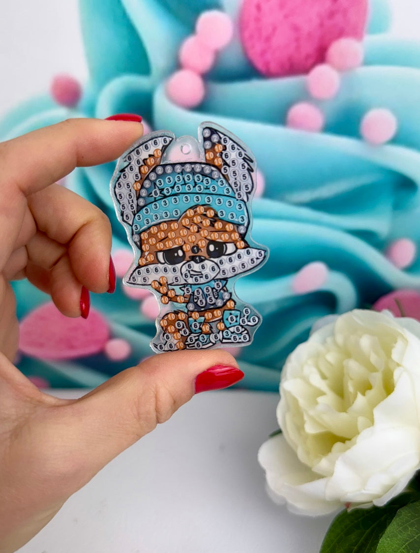 Diamond Painting Schlüsselanhänger "Schnubbi-Mix" 6 Stück Anhänger (Set102)