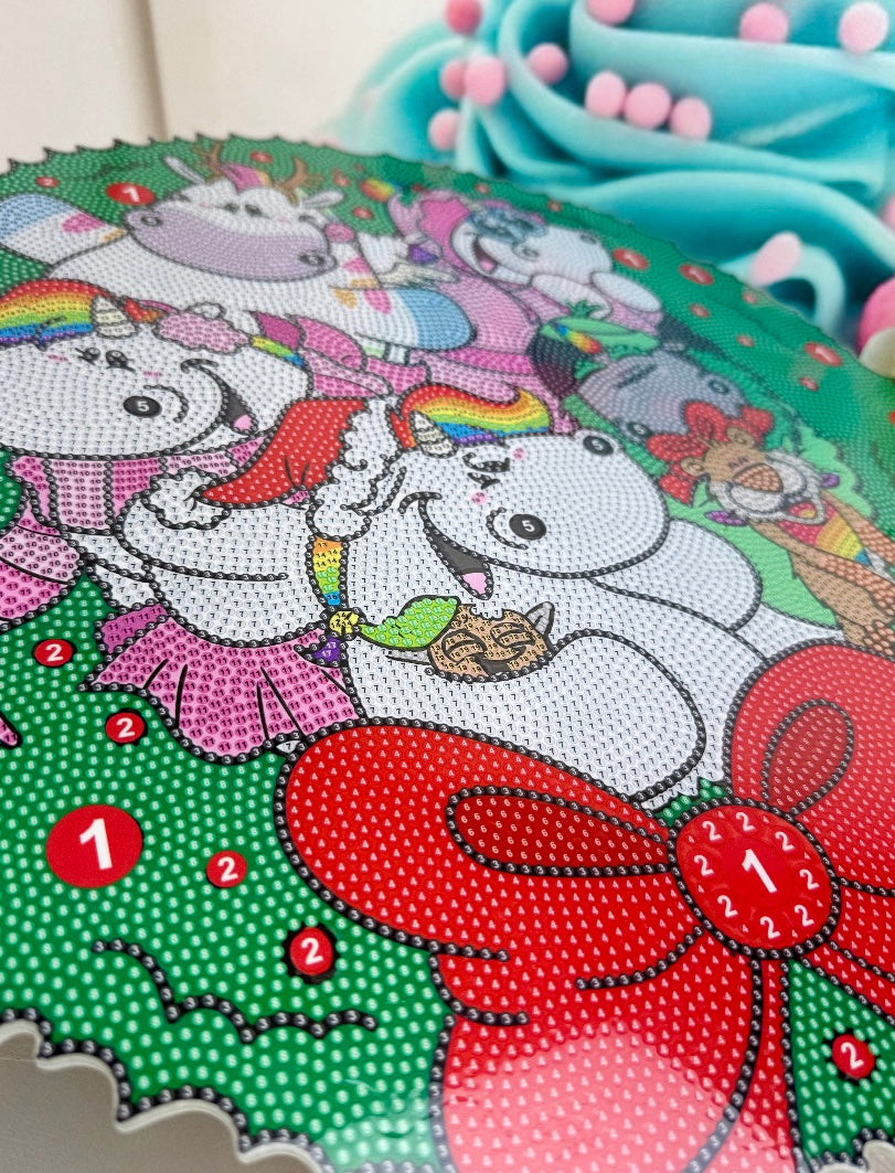 Diamond Painting Pummeleinhorn XMAS XXL Anhänger "Pummel & Family" 45x50cm (AH100)