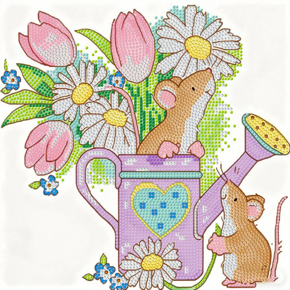 Diamond Painting Bild: "Blumengrüße" 30x30cm (Teilbild)
