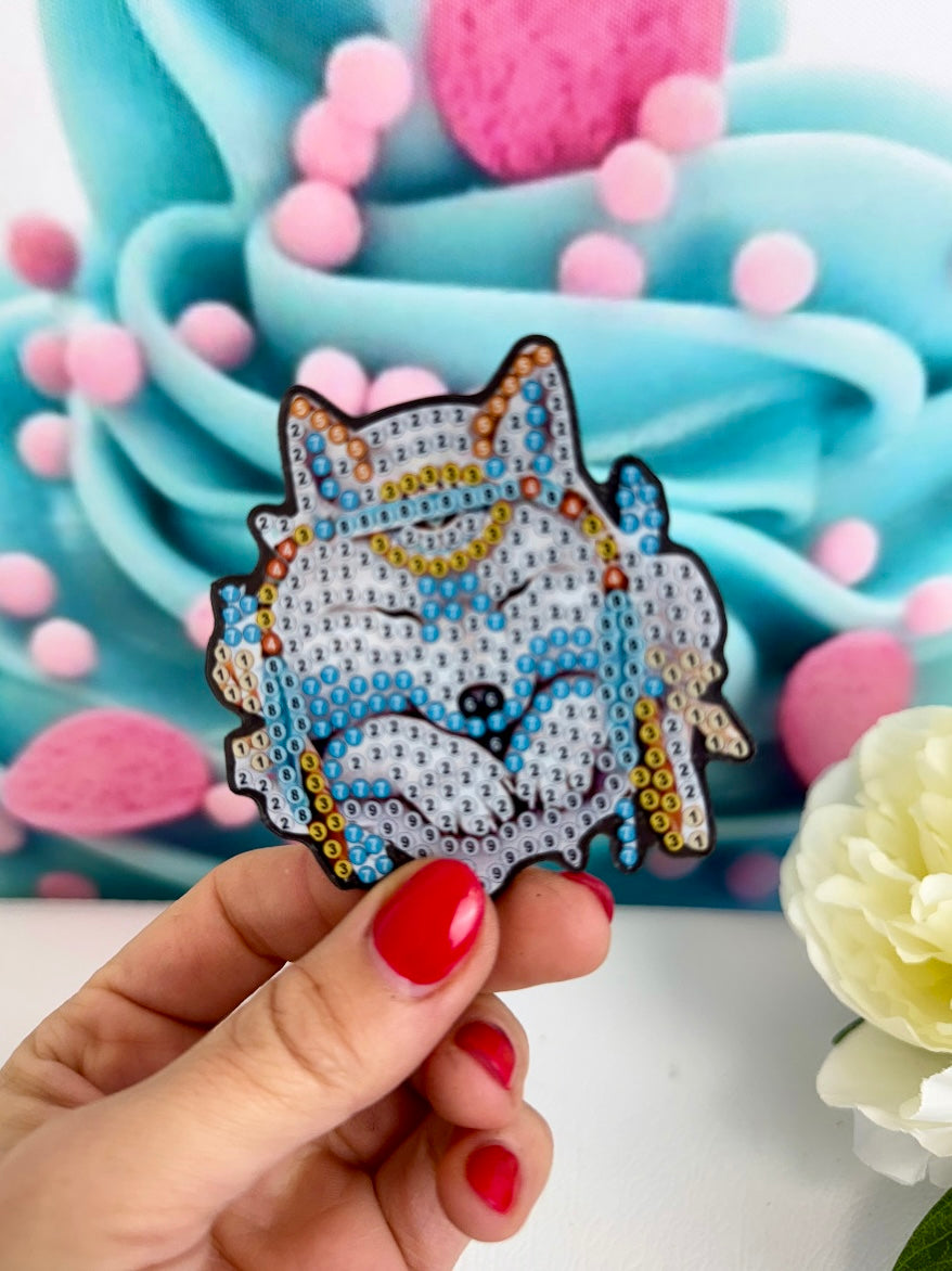 *VORVERKAUF! Diamond Painting Magnete "Schneewölfe" 6Stk
