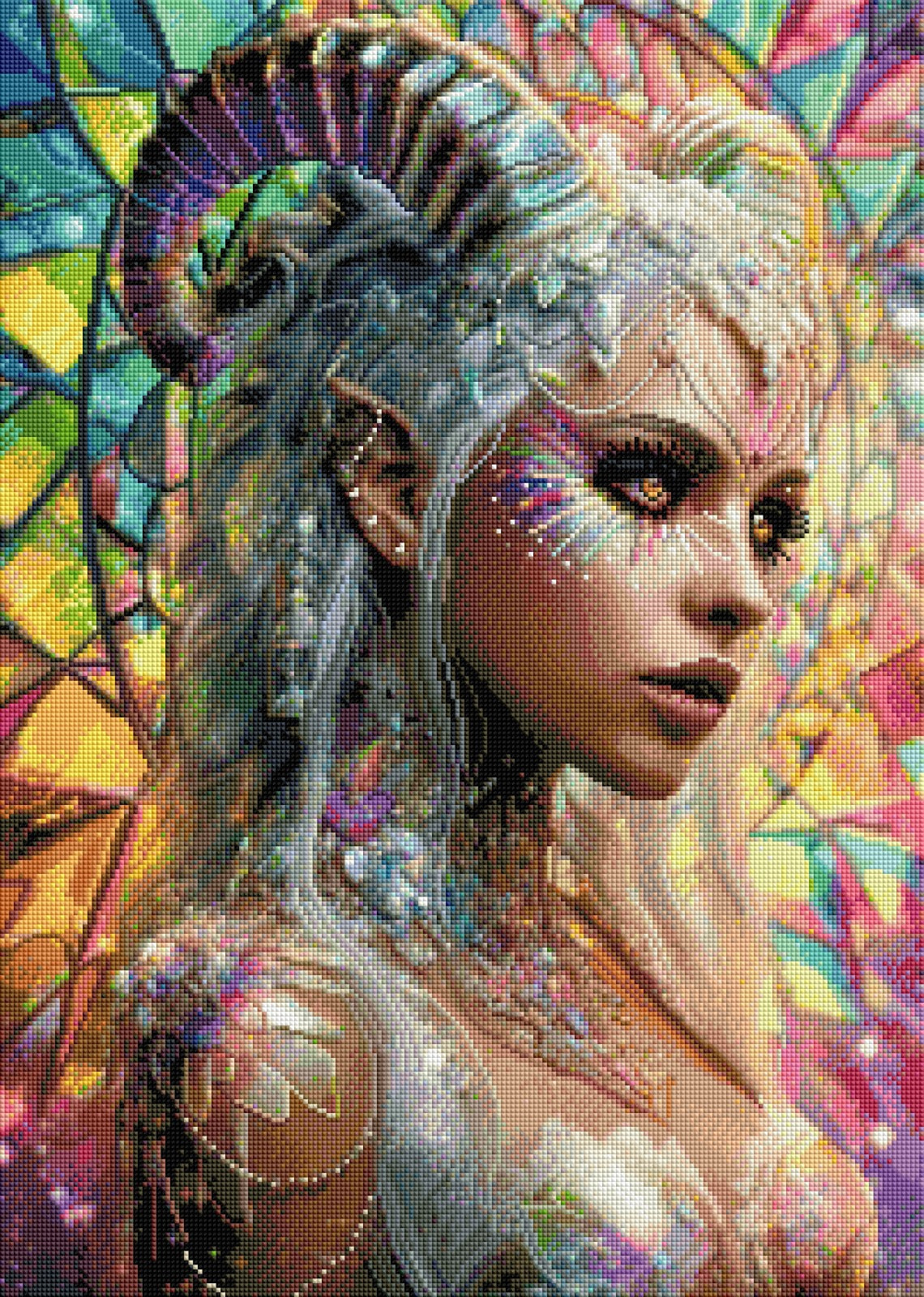 Diamond Painting Bild "Fairy Luminesca" von AI-Artist Sandrietta_ai (Sondersteine-Special) 50x70cm TSS-901