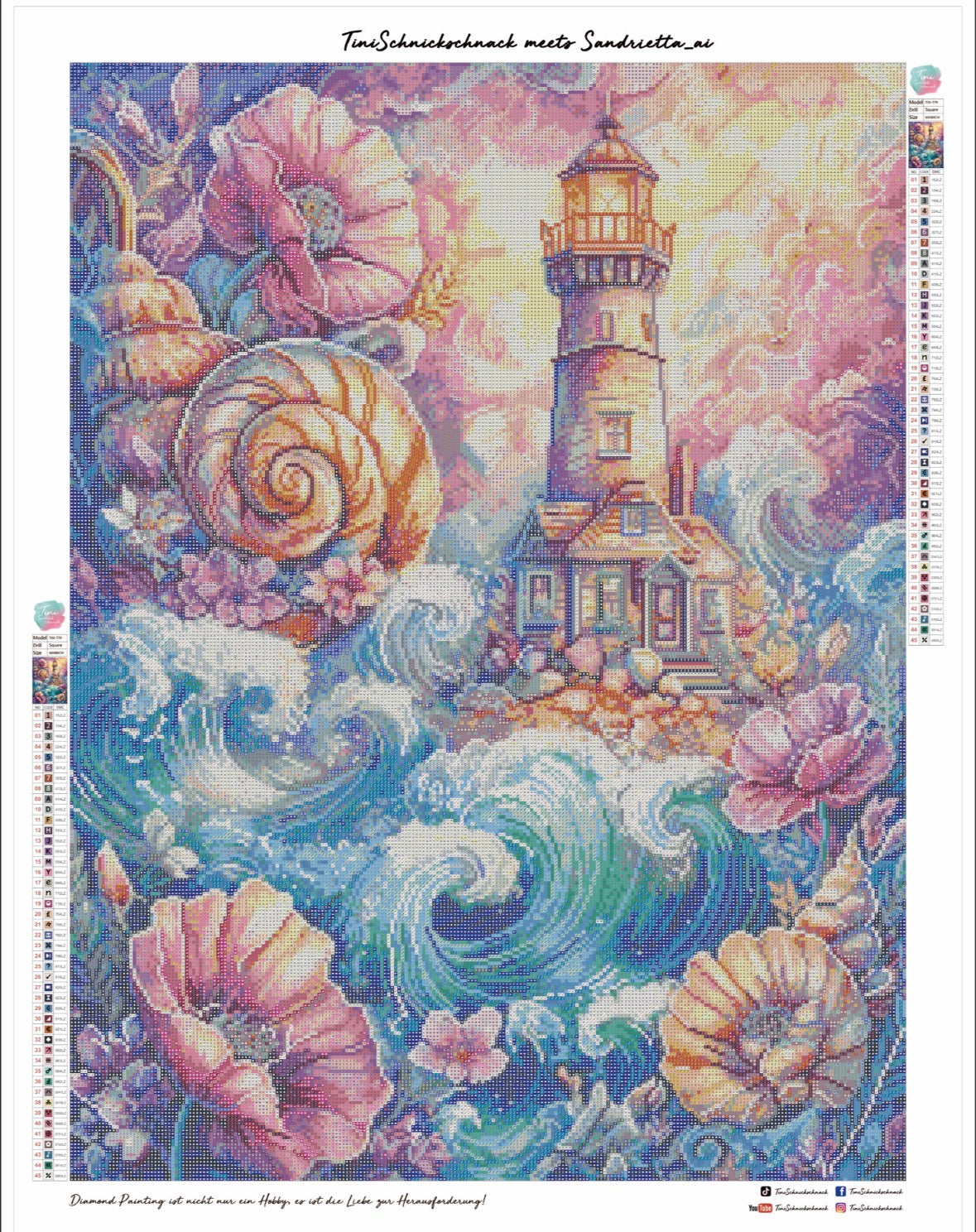 Diamond Painting XL Bild "Küstenjuwel" von AI-Artist Sandrietta_ai (Full Strass) 60x80cm TSS-779