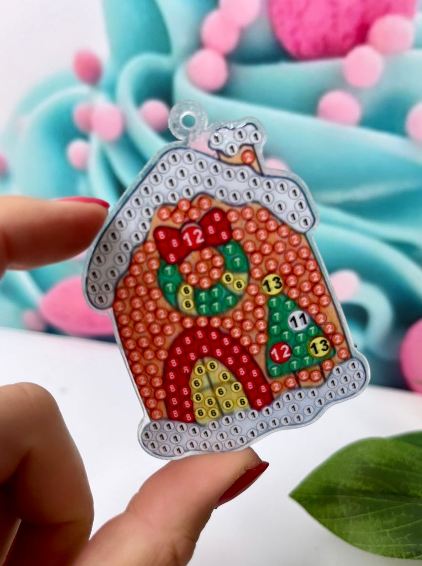 Diamond Painting XMAS Schlüsselanhänger "Weihnachten" 12 Stück Anhänger (K701)