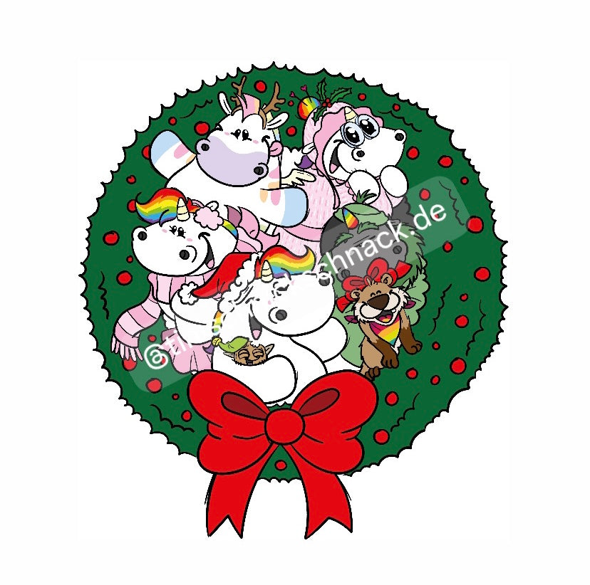 Diamond Painting Pummeleinhorn XMAS XXL Anhänger "Pummel & Family" 45x50cm (AH100)