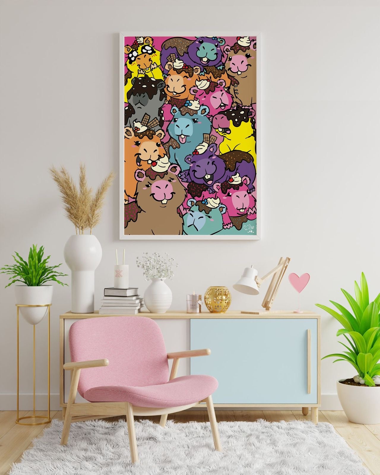 Diamond Painting Bild "Wimmelbild Capybara" von Pummeleinhorn 40x60cm (inkl. Feenstaub) TSS-685