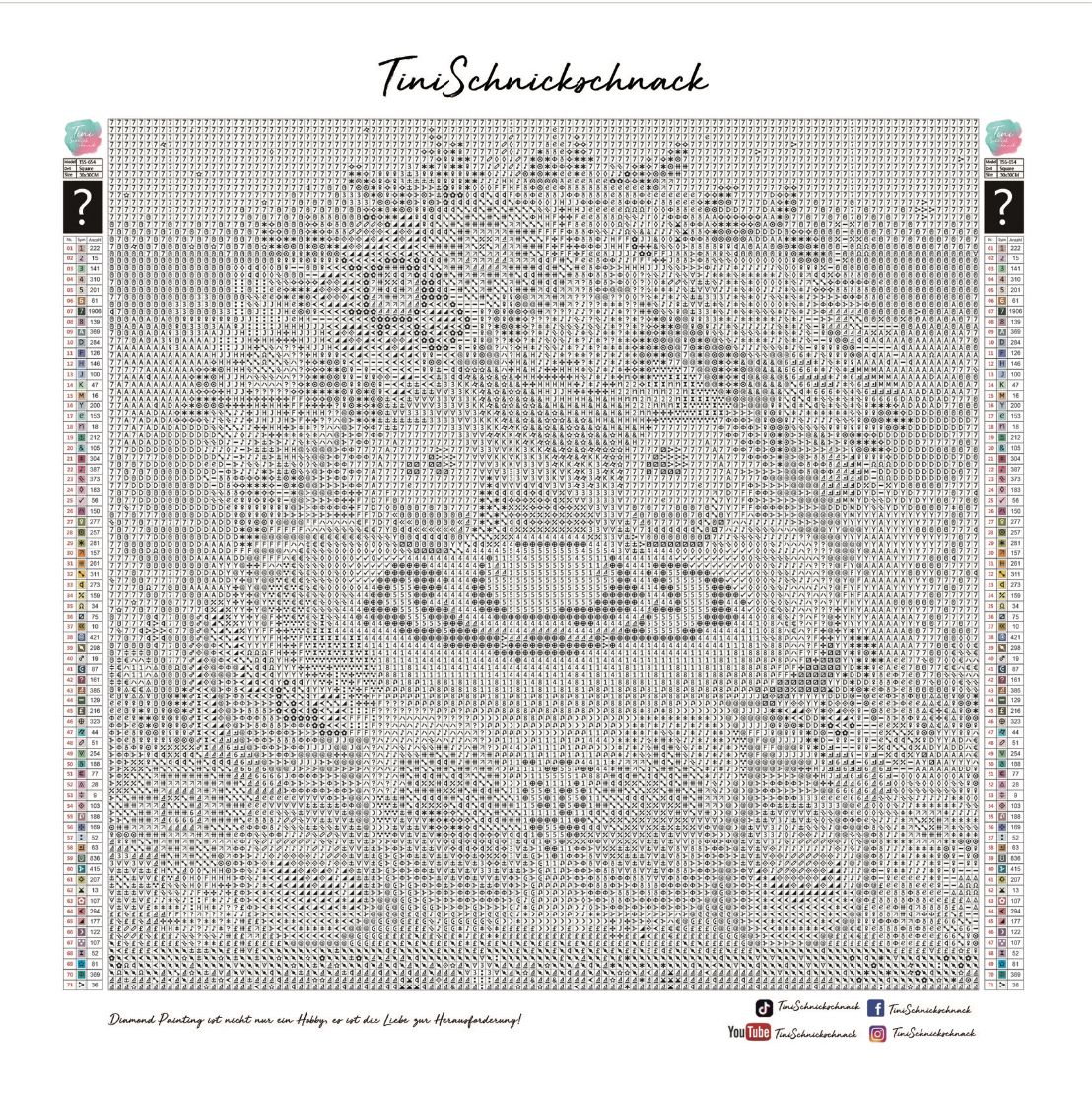 Diamond Painting Leinwand "Blanko" für eckige Steine (Achtung: ohne Steine, ohne Zubehör)