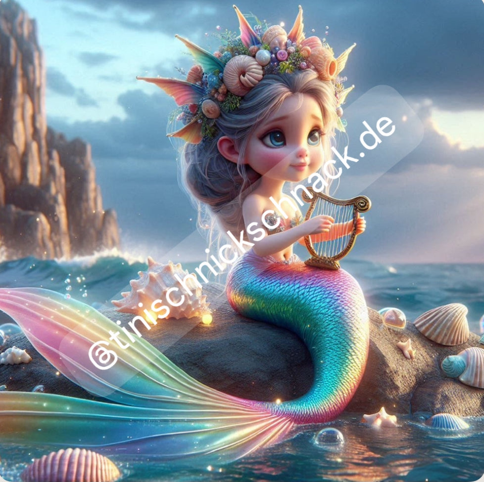 BILD DES TAGES! Diamond Painting Bild Mermaid "Maggie" von AI-Artist Lexxy.ai 60x60cm (inkl. Metallic) TSS-455 + gratis Coverminder