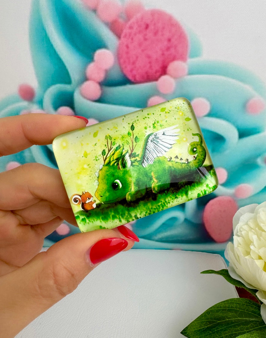 Diamond Painting Cover Minder TinyTami Drache „Levita Lilly“ (CM) GRÜN