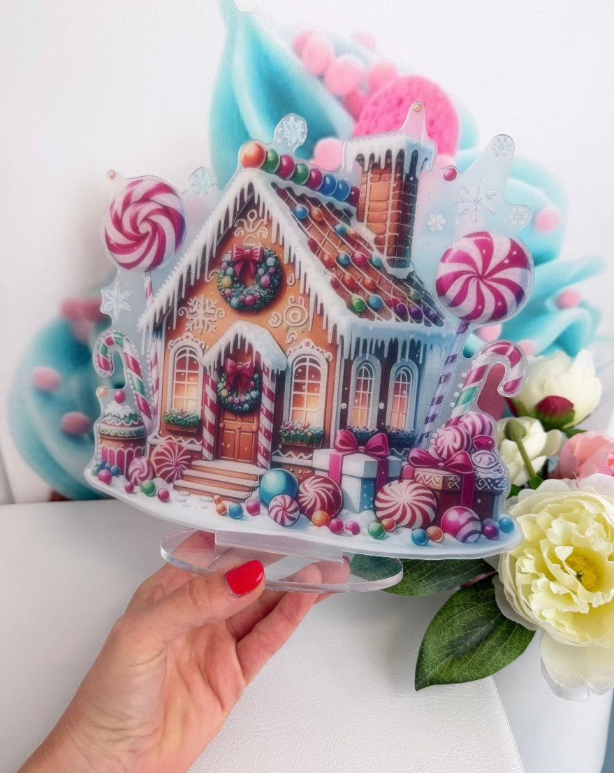 Diamond Painting XMAS Aufsteller "Lebkuchenhaus im Lolliland" 24x23cm (AH910)