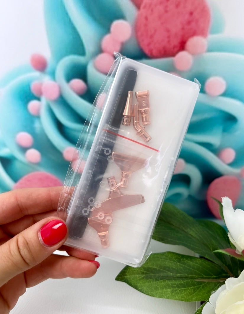 Diamond Painting Stift "Metalic-Look" + 6er Set Metallaufsätze