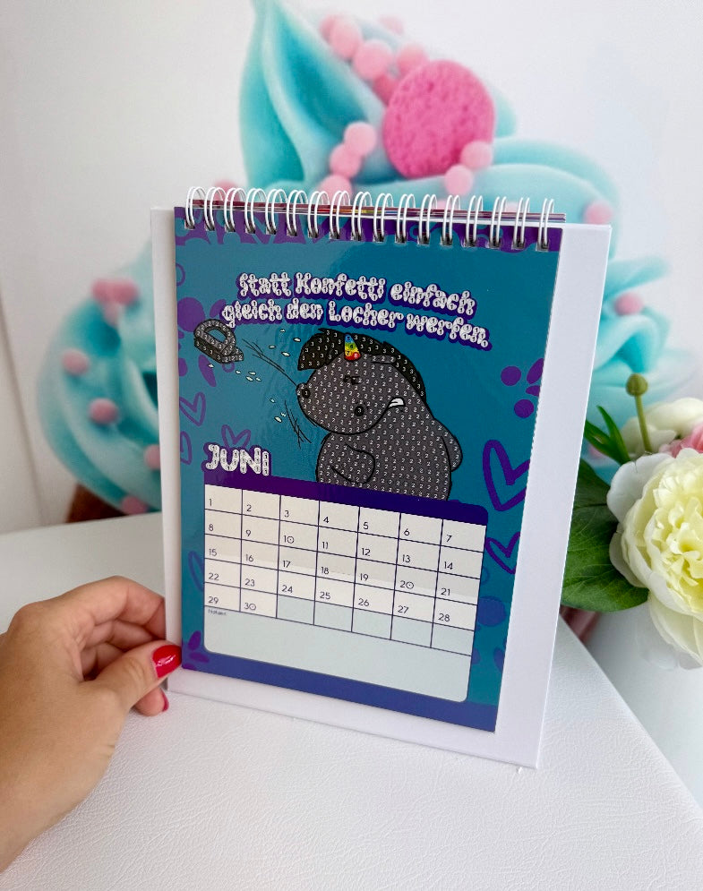 Diamond Painting Pummeleinhorn Tischkalender "Grummeleinhorn" Kalender 2026 (2.Wahl!)