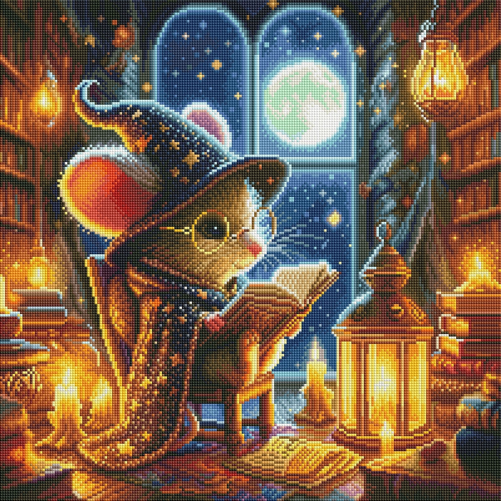 Diamond Painting Bild "Zaubermaus" von AI-Artist Sandrietta_ai (Sondersteine-Special) 50x50cm TSS-836