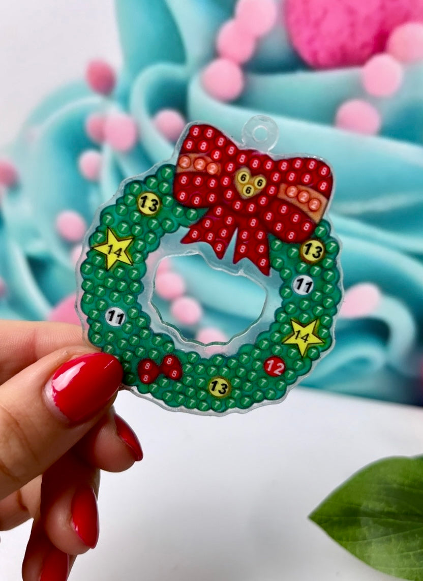 Diamond Painting XMAS Schlüsselanhänger "Weihnachten" 12 Stück Anhänger (K701)