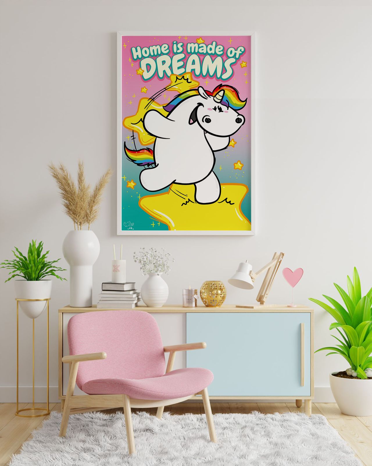 Diamond Painting Bild "Made of Dreams" von Pummeleinhorn 40x60cm (inkl. Fairy Dust)