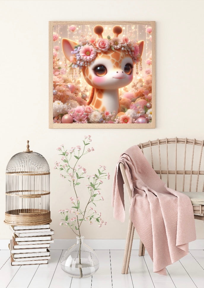Diamond Painting Bild "Giraffe Moni" von AI-Artist Lexxy.ai 50x50cm (inkl. Fairy Dust) TSS-371