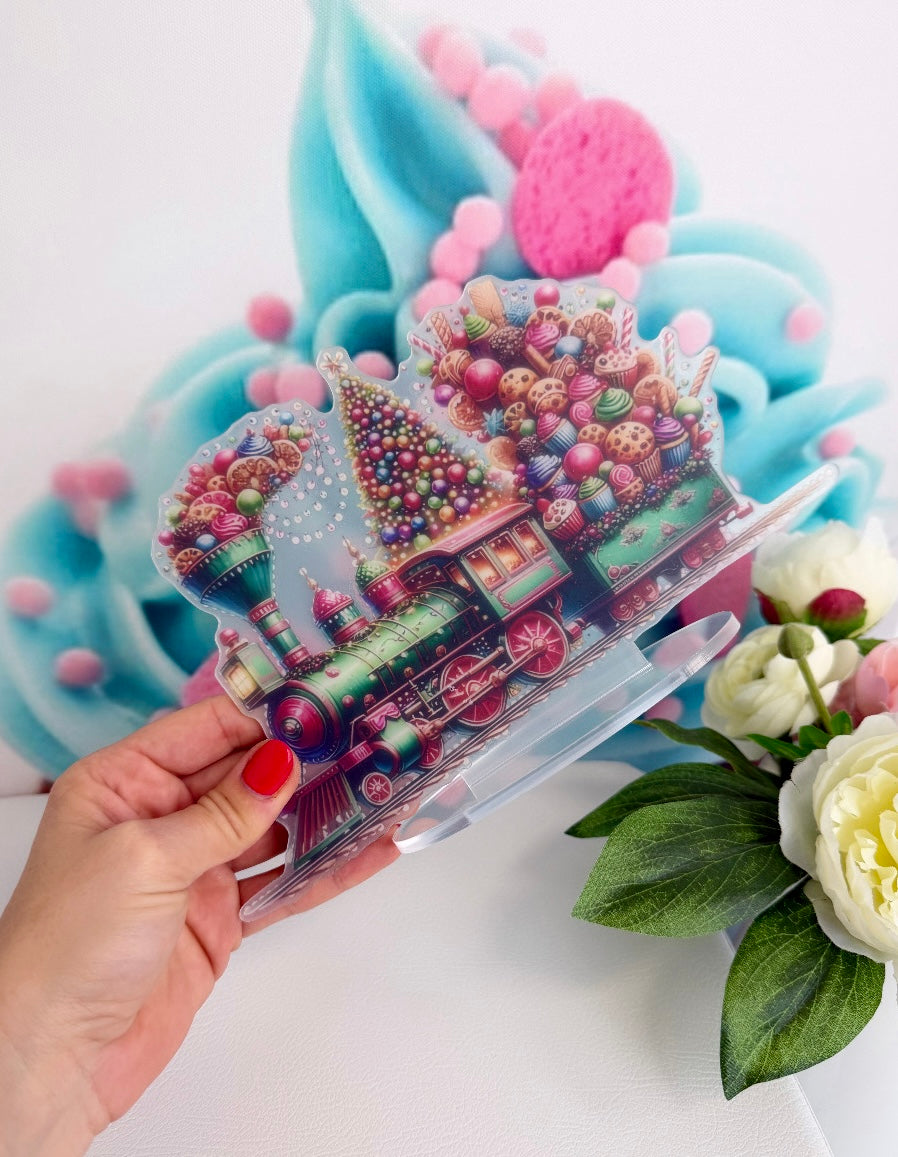 Diamond Painting XMAS Aufsteller "Candy-Lokomotive" 14x24cm (AH912)
