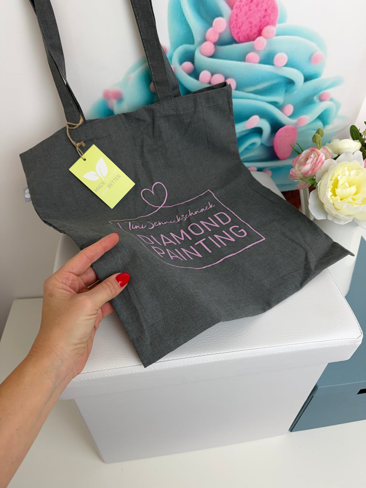 Diamond Painting TiniSchnickschnack Beutel / Bag (grau)