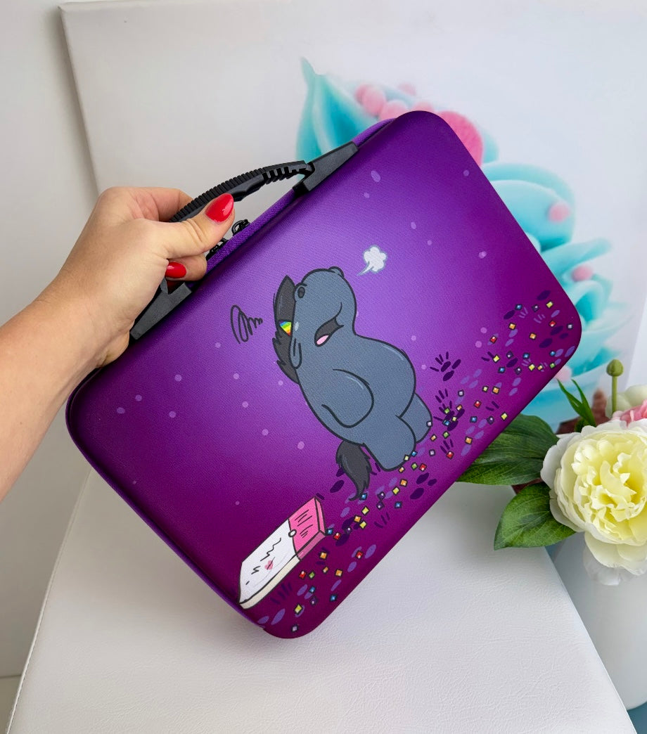 Diamond Painting GRUMMELEINHORN Koffer für Steine - 60 Aufbewahrungsdosen