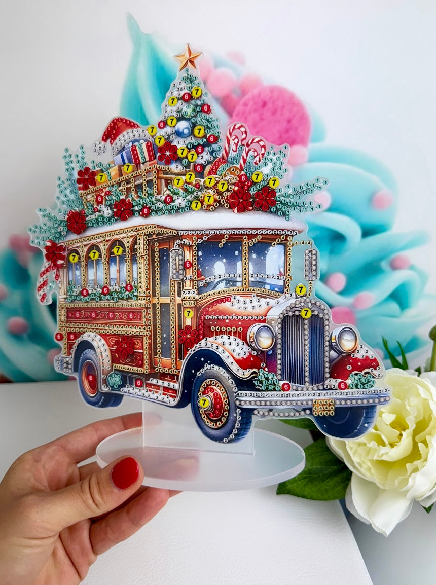 Diamond Painting XMAS Aufsteller "Weihnachtstruck" 22x23cm (AH206)