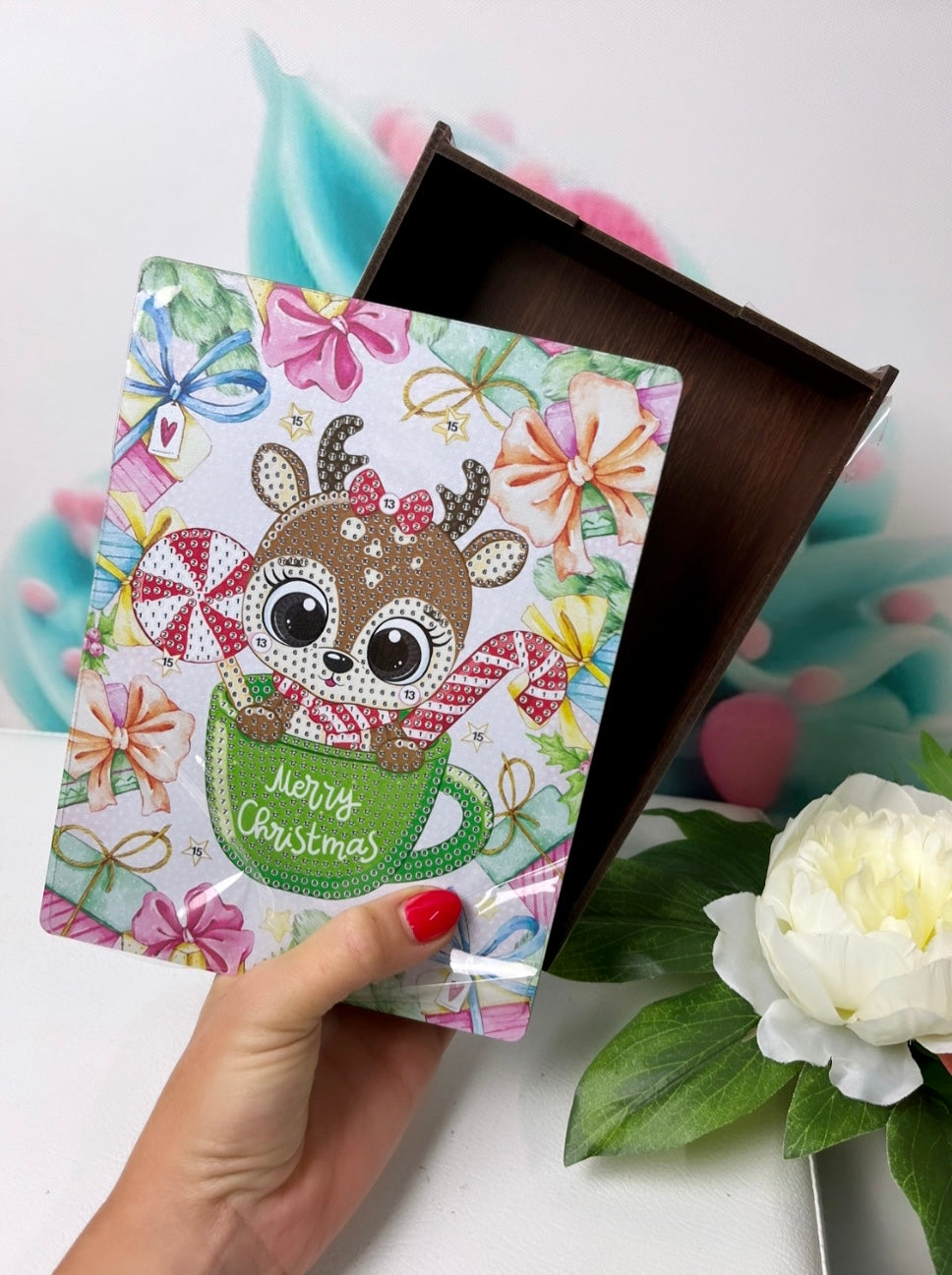 Diamond Painting XMAS Holzbox "Rentier" (HB07)