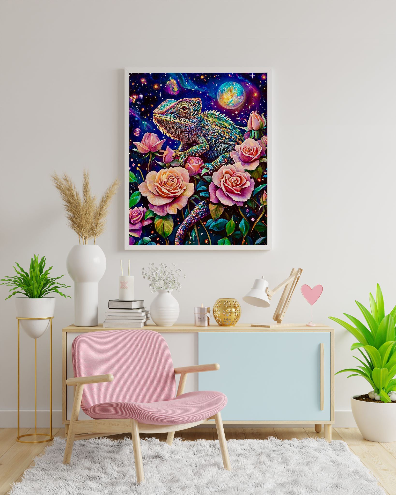 Diamond Painting XL Bild "Chamäleon" von AI-Artist Sandrietta_ai 60x80cm (Sondersteine-Special) TSS-574
