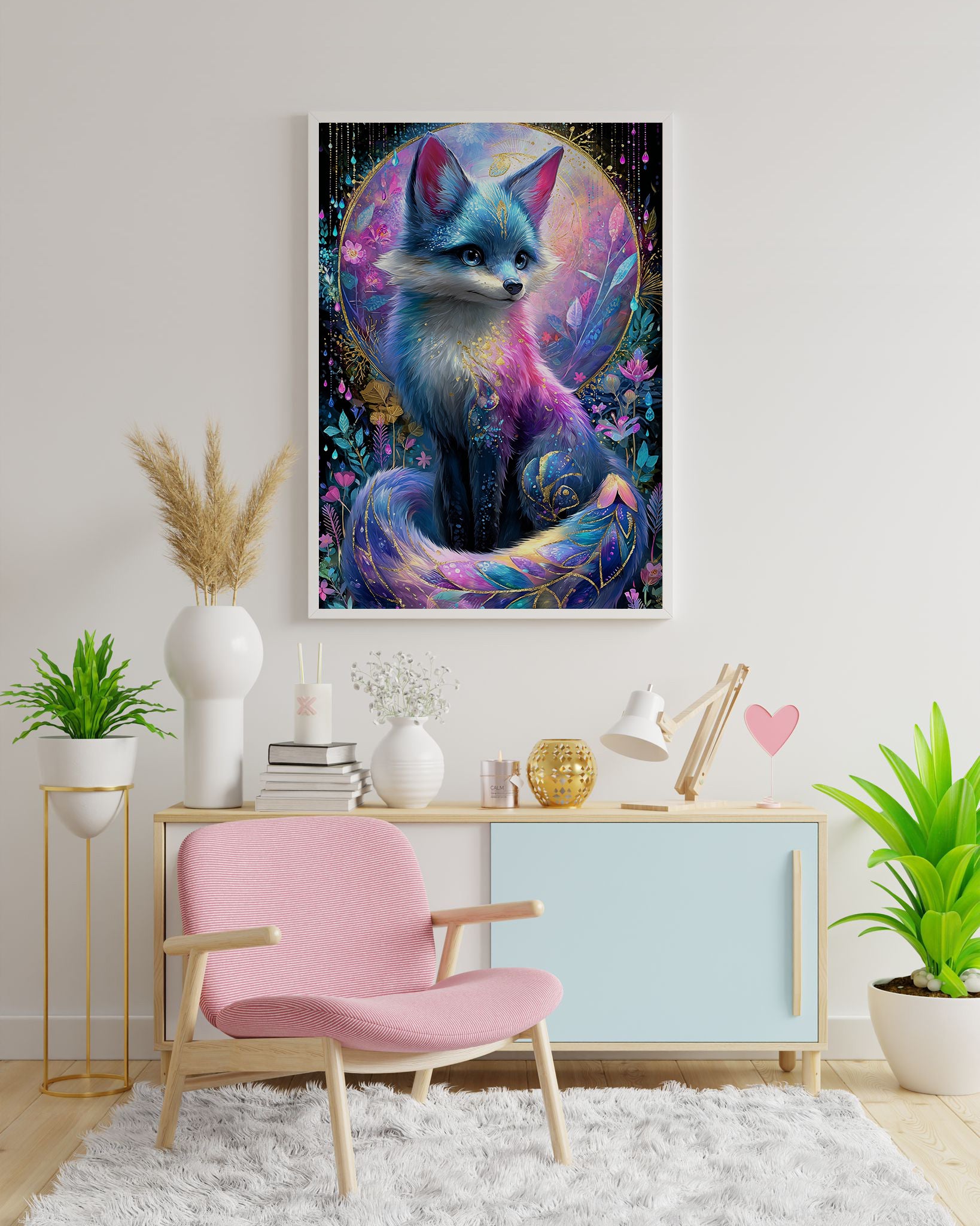 Diamond Painting Bild "Mondfuchs" von AI-Artist Sandrietta_ai (inkl. Feenstaub) 50x70cm TSS-716