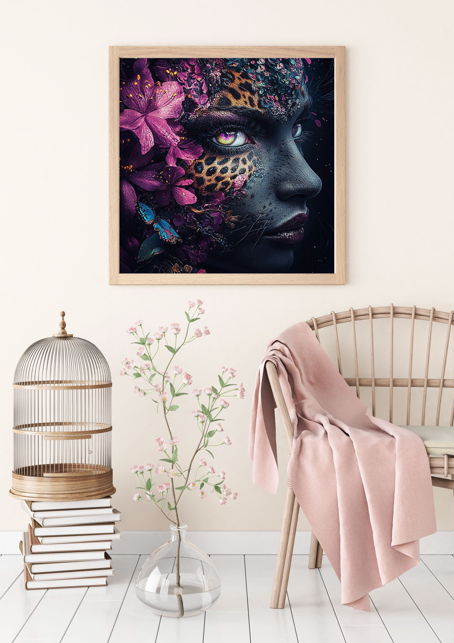 Diamond Painting Bild Lady "Blüte der Nacht" von AI-Artist Sandrietta_ai (inkl. Feenstaub) 50x50cm TSS-666