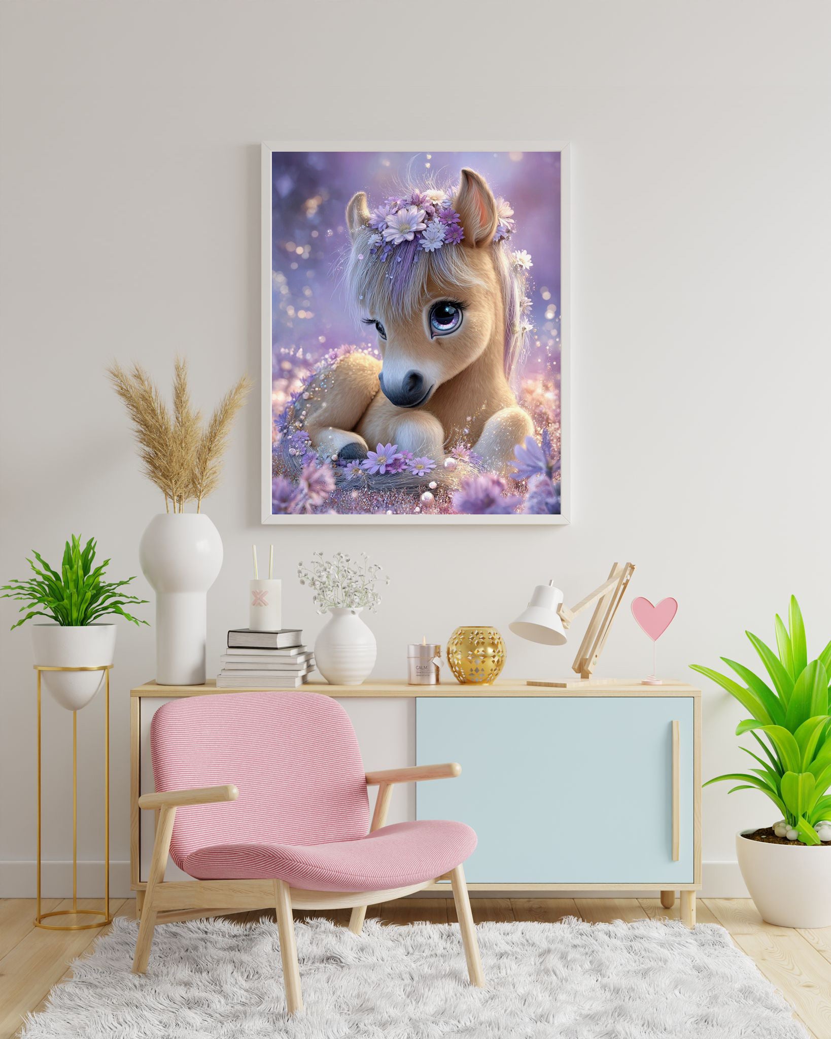 Diamond Painting Bild "Pony Polly" von AI-Artist Sandrietta_ai (inkl. Feenstaub) 30x40cm TSS-883