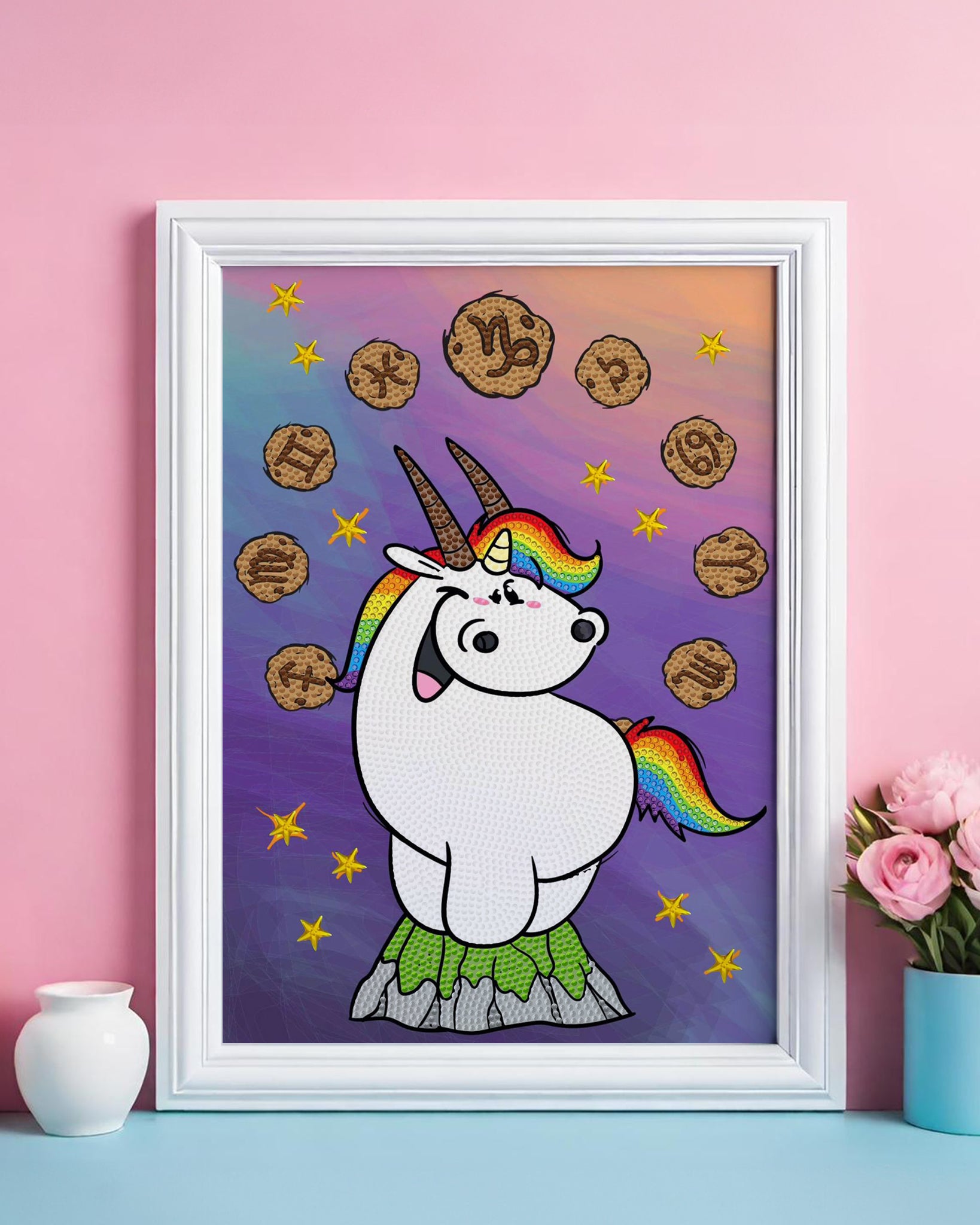 Diamond Painting Pummeleinhorn Sternzeichen Bild: "STEINBOCK" 30x40cm (Teilbild)