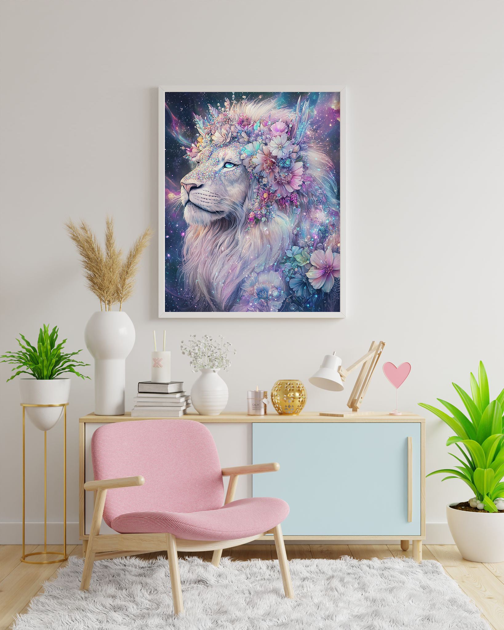 Diamond Painting Bild "Leo Galactica" von AI-Artist Sandrietta_ai (inkl. Feenstaub) 40x50cm TSS-736