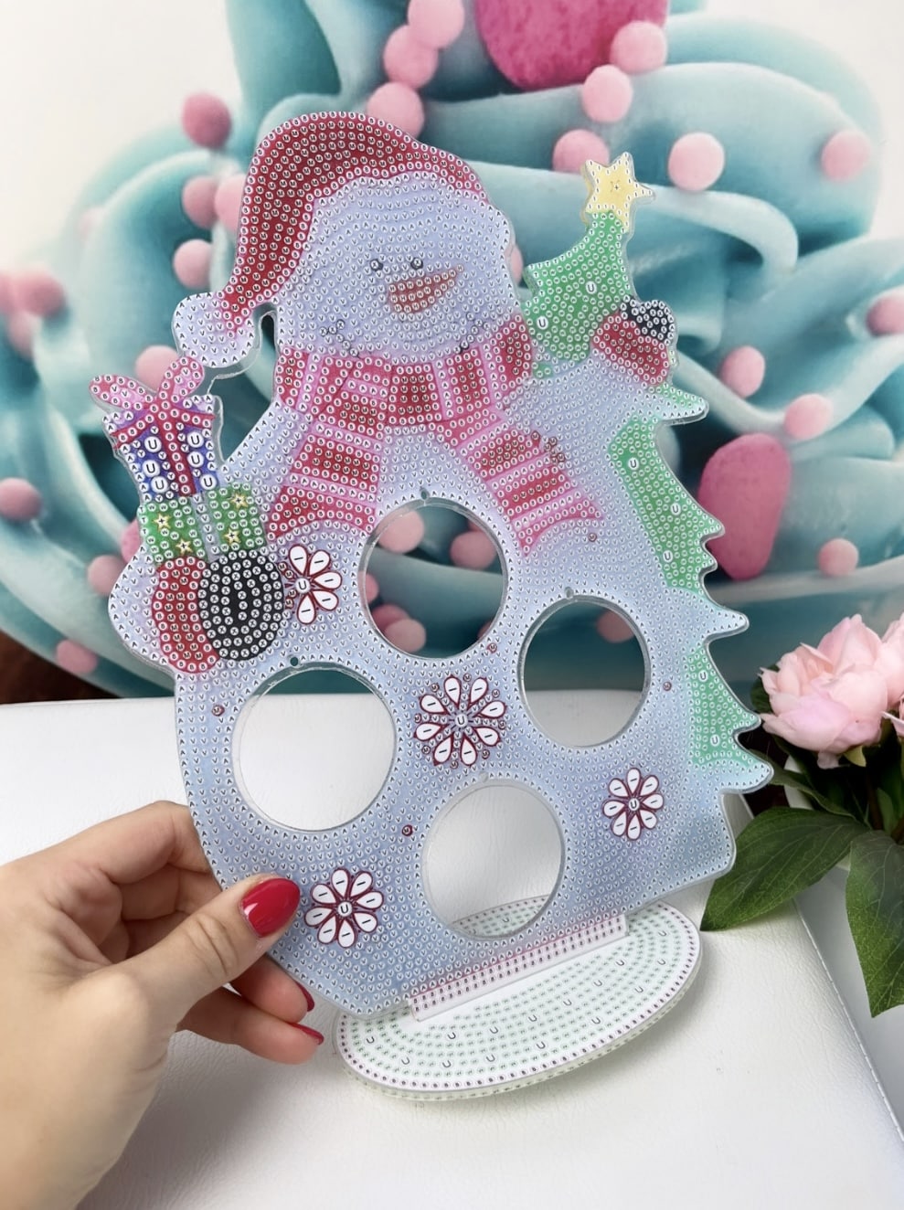 Diamond Painting X-MAS Ständer "Schneemann" (Strass- und Neonsteine) 035