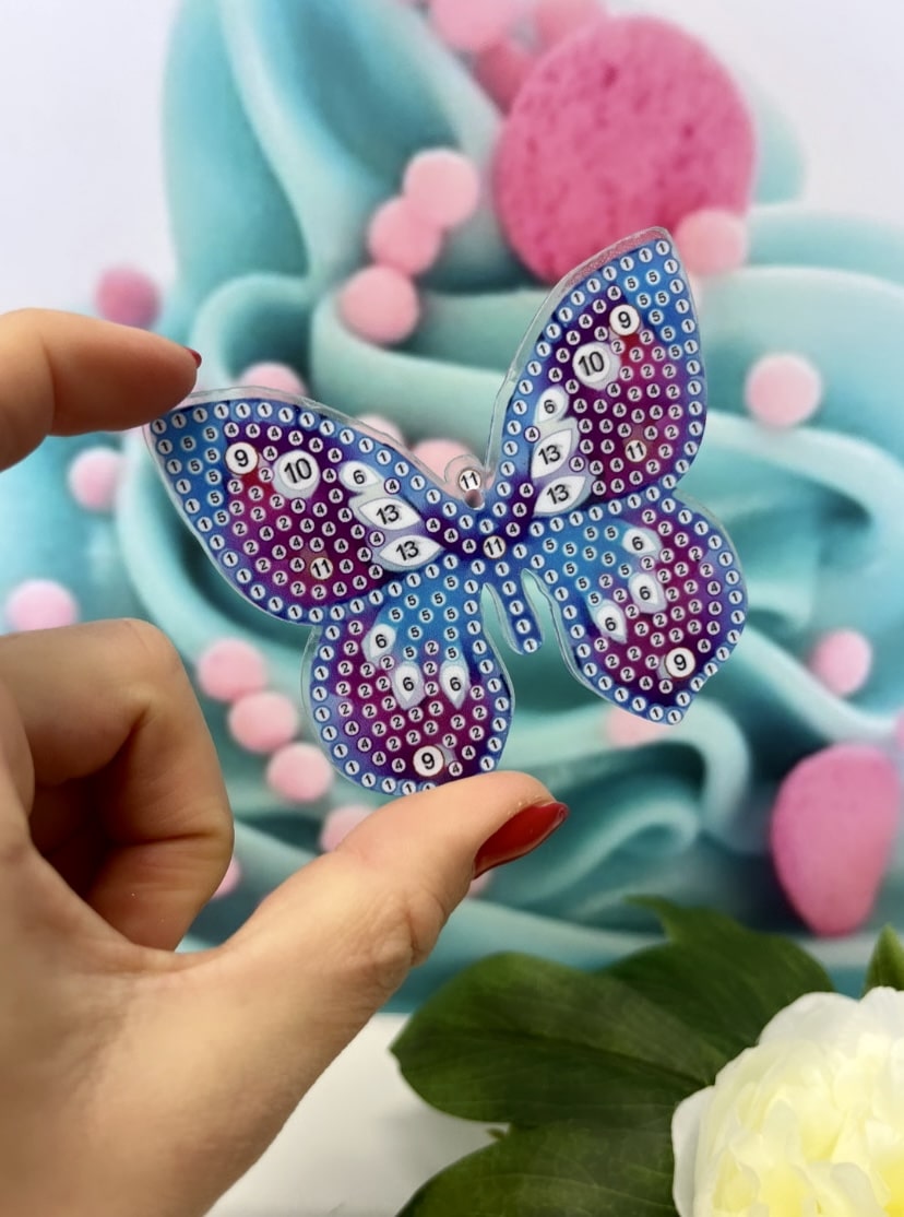 Diamond Painting Anhänger "Schmetterlinge" 4 Stück (AH70)