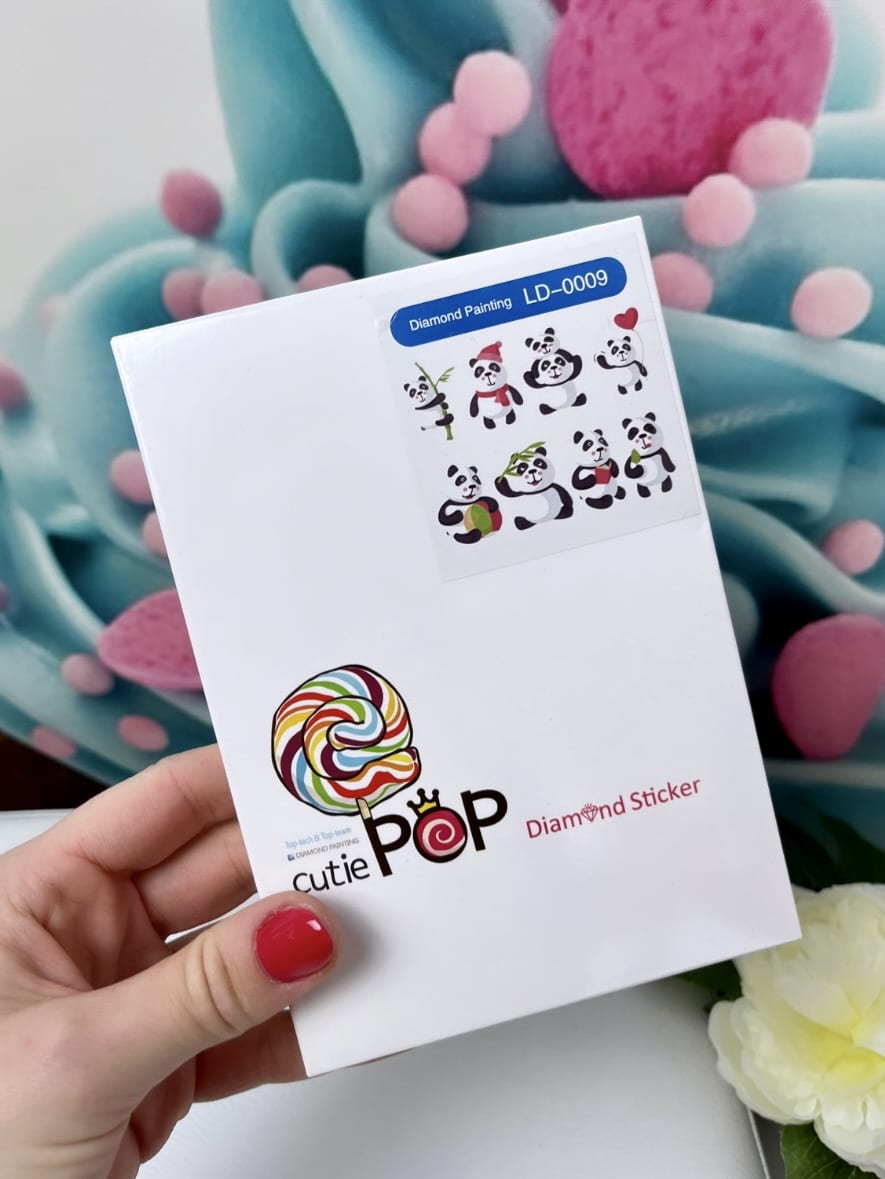 Diamond Painting Sticker Set "Panda-Love" 8 Stück