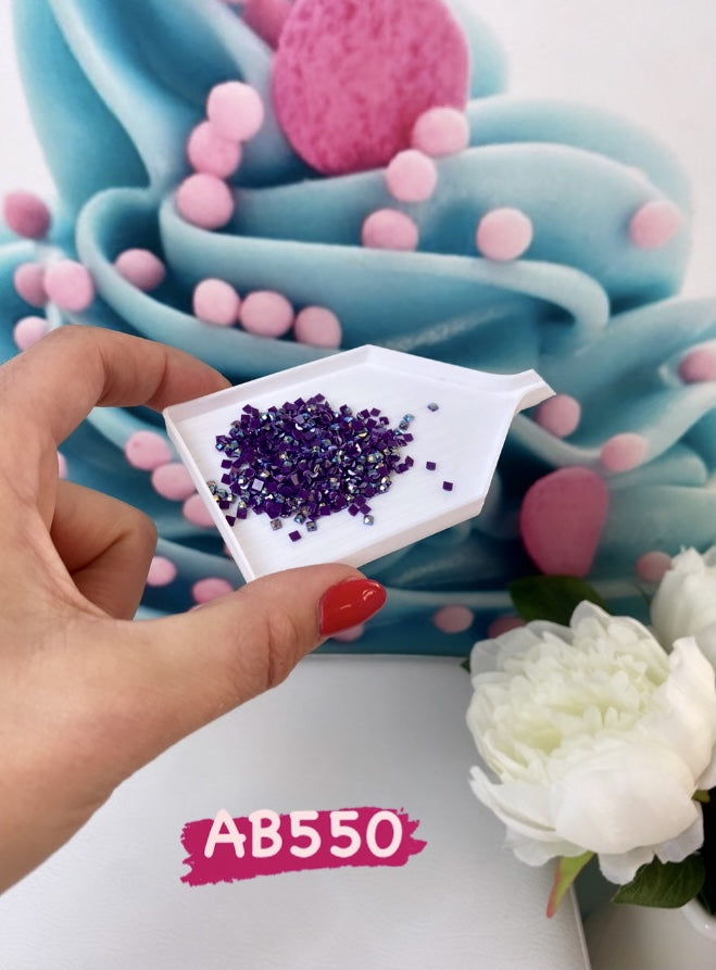 Diamond Painting - eckige AB Steine - 10g (Lilatöne)