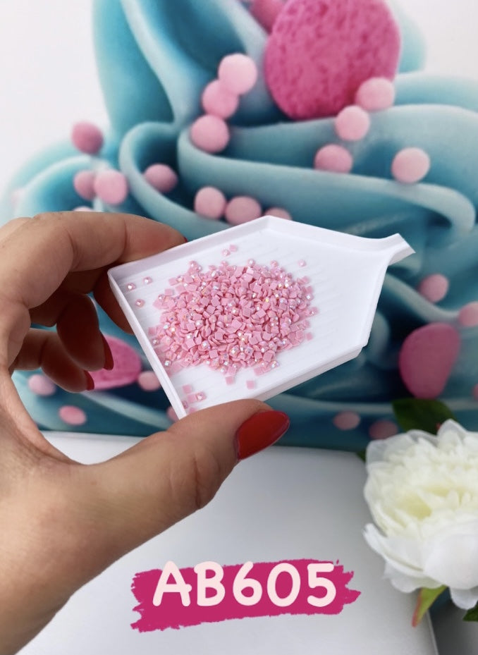 Diamond Painting - eckige AB Steine - 10g (Rot/Rosa Töne)