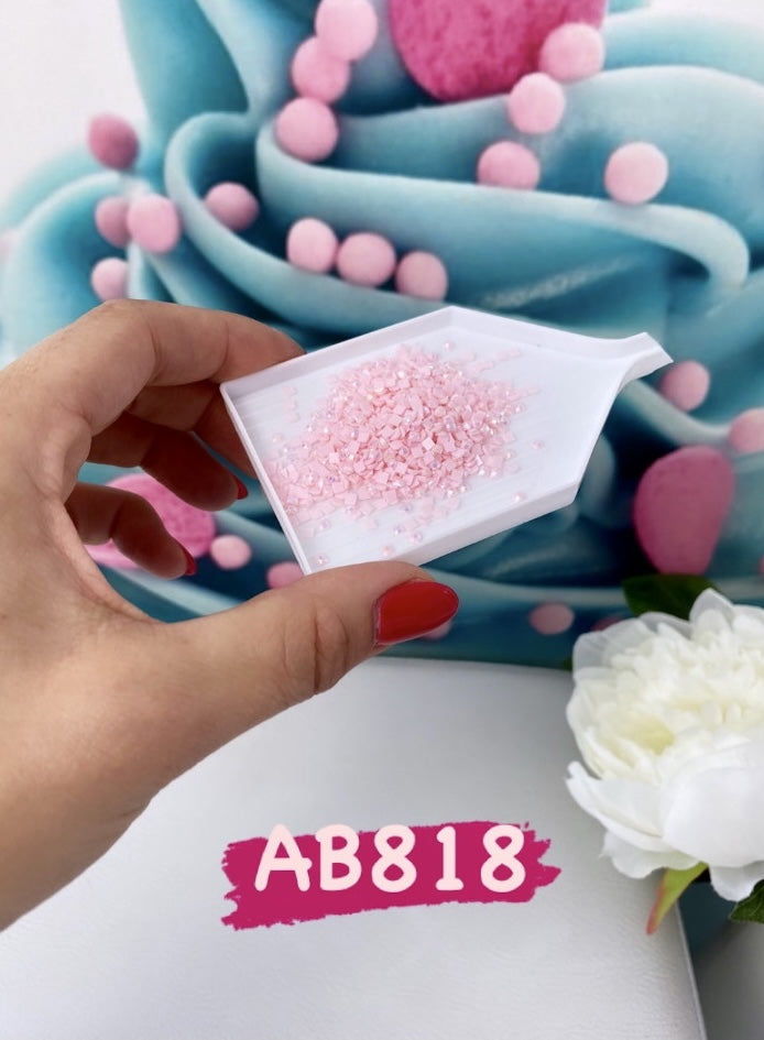 Diamond Painting - eckige AB Steine - 10g (Rot/Rosa Töne)