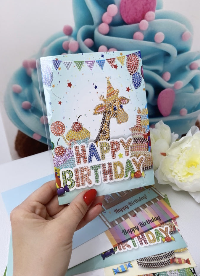 Diamond Painting - Geburtstagskarten - 6er Set