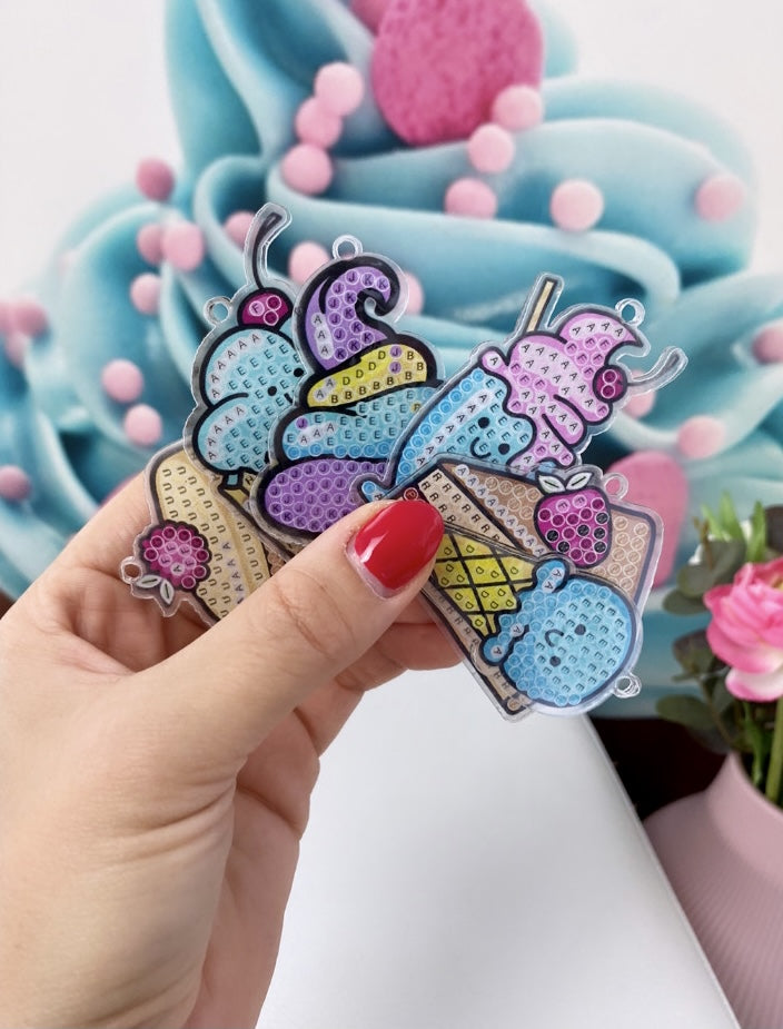 Diamond Painting Schlüsselanhänger "IceCream & Sweets" (AH81)