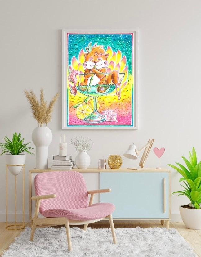 Diamond Painting - Künstlerbild von Nicole Jandl - Otter "OTTA" inkl. 4 AB, 5 Neon & 6 Strassfarben 50x70cm