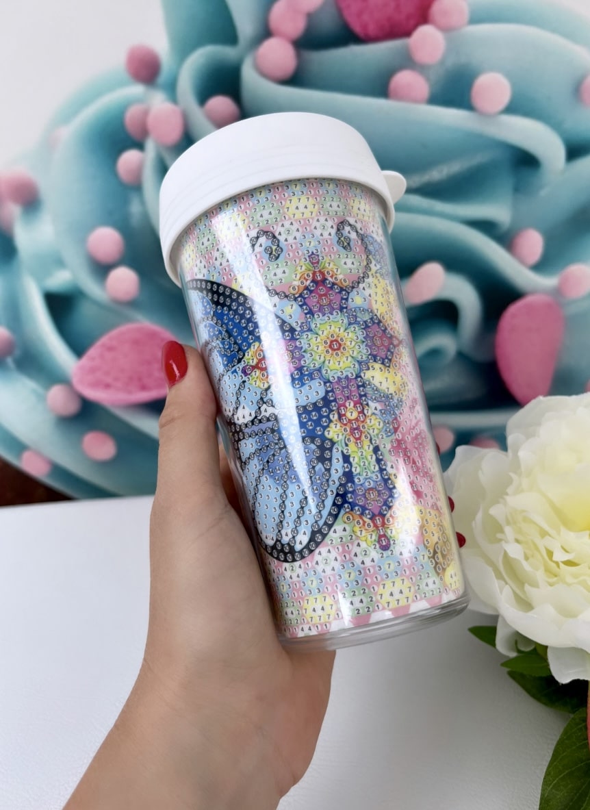 Diamond Painting Cup "Butterfly" Trinkbecher 470ml (C1)