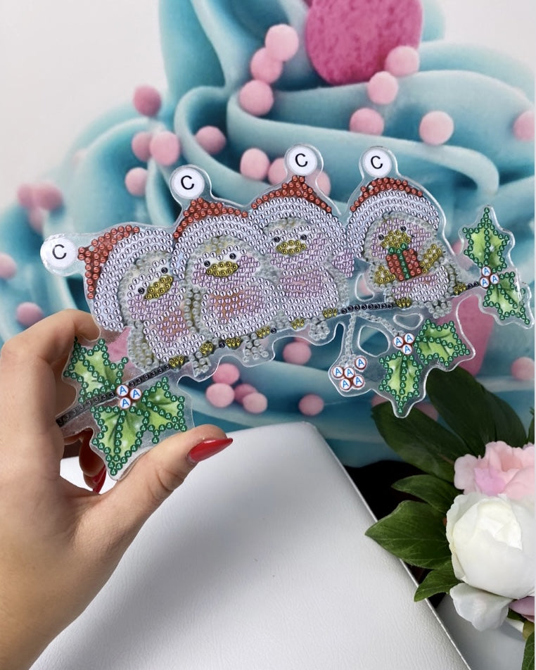 Diamond Painting X-MAS "Türanhänger" Vögelchen 843