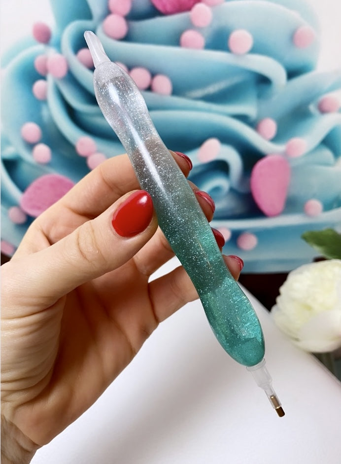 Diamond Painting Harz - Stift "Ergo" Glitzer (Petrol)